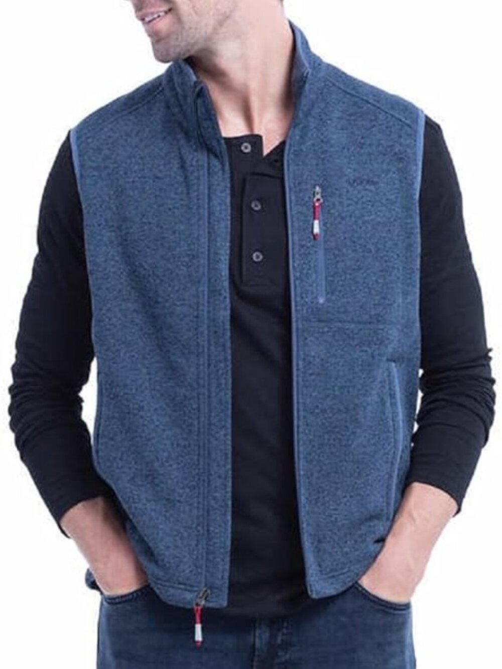 Orvis Denali Sweater Fleece Vest Navy Blue Medium